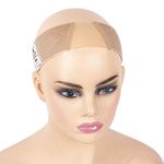 GEX Wig Grip Band with Trapezoidal Swiss Lace for Frontal Lace Wigs Non Slip Adjustable Breathable Flexible Velvet Head Hairband to Keep Wigs Secured(Cream)