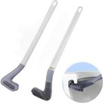 R RICH OLIVE Silicon Toilet Cleaning Brush with Slim No Slip Long Handle Toilet Brush 360 Degree Deep Golf Shape Silicone Toilet Brush with Wall Hook(Golf Shape Toilet Brush Cleaner)