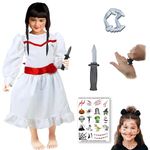 Sarvda Halloween Dress for boys girls kids and adults Anna Dress with Prank Knife and Accessories : 4 Years-5 Years