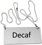 New Star Foodservice 27440 Stainless Steel Chain Sign, (Decaf), 3.5"x 1.5", Set of 2