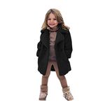 liangp Amazon Outlet Clearance UK Girls Teddy Fleece Trench Coat Warm Coat Toddler Baby Jacket Outerwear Winter Kids Thicken Coat&Jacket Girls Padded Windbreaker Solid Outfit Black