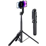 UGREEN Tripod iPhone Filming Stand Selfie Stick Bluetooth Remote 63”/1.6m Tall Phone Holder Adjustable Portable 360° Rotating Mount Compatible with iPhone 15 Pro Max 14,Galaxy S24 S23 Ultra A15,Camera