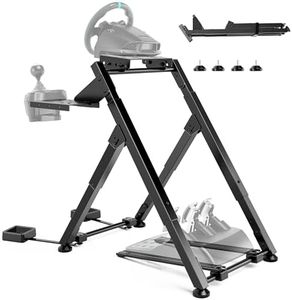 ARES WING Sim Racing Wheel Stand, Racing Simulator Cockpit with Chair Fixing Slot, Foldable Sim Racing Cockpit Compatible with Logitech G29 G920 G923, Fanatec, Thrustmaster, Moza, Gaming Equipment