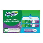 Swiffer Sweeper Wet Mopping Cloth Refills for Floor Mopping and Cleaning, Multi-Surface Floor Cleaner with Febreze Freshness, Lavender Scent, 38 Count