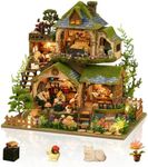 Foyucool DIY Miniature House Kits, Tiny House Kit, Doll House Kits for Adults to Building, Unique Gift for Birthday Father's Day, Castle Forest Adventure