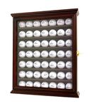 DECOMIL - Solid Wood Golf Ball Display Case Cabinet Wall Rack Holder UV Protection Lockable (Cherry, 49 Golf Ball)