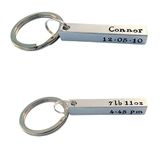 Personalised Birth Details Keyring, New Baby Gift, Birth Date, Weight and Time Keyring