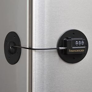 Fridge Lock Combination, Refrigerator Lock for Kids, Fridge Locks for Kids - Take Care of Your Family with Freezer Lock by Strongholden - No Keys Needed (Black & Round)