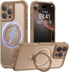 MOCCA Design for iPhone 16 Pro Case with Magnetic Invisible Stand [Full Camera Protection] [Compatible with Magsafe] Military Drop Shockproof Translucent Matte Phone Case Cover 6.3",Brown