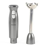 Salter EK4248GUNMETAL Cosmos Hand Blender – Electric Stick Blender with 2 Speeds, Handheld Food Processor with Detachable Stainless-Steel Rod and Blades, Ideal for Soups, Smoothies & Sauces, 400 W