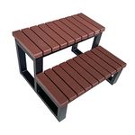 ACYED Hot Tub Spa Steps Upgrade Universal Aluminum Spa Steps,Fit for Any Hot Tub Shape and Size, No Slip Support Steps Brown