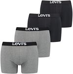 Levi's Men's Boxer Underwear Pack of 4, Schwarz/grau, Large