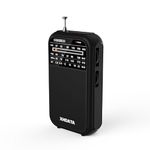 XHDATA D-220 FM Radio for Home Portable MW Shortwave Receiver Battery Operated Small Pocket Speaker Excellent Reception Emergencies Black