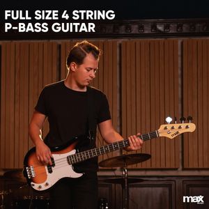 MAX Beginner Bass Guitar – Sunburst Electric 4-String