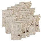 yarlung 15 Pack Soap Exfoliating Bag Soap Saver Pouch, Natural Sisal Mesh Soap Holder with Drawstrings for Foaming, Drying Soap, Scraps, Shower, Bathtub, Massage