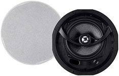 Monoprice 113684 Alpha 2-Way Ceiling Speakers - 6.5 Inch (Pair) Carbon Fiber, Paintable Magnetic Grille, Louder with Less Power