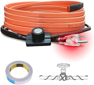 Cupohus Heat Tape for Water Pipes with Thermostat 12FT, Freeze Protection Self-Regulating Heat Trace Cable for Metal, Plastic Home Pipes, Roof and RV