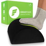 ErgoFoam Foot Rest Under Desk (Tall) - Large Premium Velvet Soft Foam Footrest for Desk - Most Comfortable Desk Foot Rest in The World for Back, Lumbar, Knee Pain - Foot Stool Rocker (All Black)