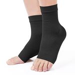 KEKING® Ankle Brace Compression Support Sleeve for Women & Men, Ankle Compression Socks for Plantar Fasciitis, Foot & Ankle Swelling, Achilles Tendon Support, Arch Support, 1 Pair of Black M