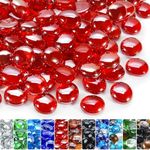 GasSaf Red Fire Glass Beads for Outdoor Fire Pit, Fireplace, Replaces Existing Gas Logs & Lava Rocks, 3/4 Inch Glass(20 Pound)(Red Luster)