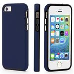 CellEver Compatible with iPhone 5/5s/SE 1st Gen2016 Edition Case, Dual Guard Protective Shock-Absorbing Scratch-Resistant Rugged Drop Protection Cover Designed for iPhone 5/5S/SE 2016 (Navy Blue)