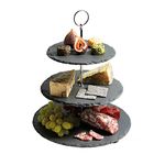 Artesà Three Tier Slate Cake Stand Serving Set, Cake Standing Set, 28.5x34.5cm, Gift Boxed