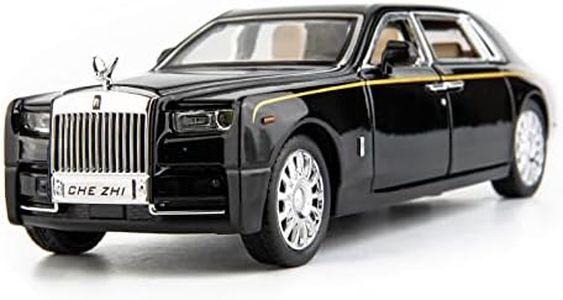 TGRCM-CZ Compatibile con auto giocattolo Rolls-Royce Phantom da 1/32 con suono e luce, per bambini, ragazzi, ragazze, corpo in metallo aperto nero