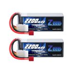 Zeee 4S Lipo Battery 14.8V 50C 2200mAh RC Battery with Deans T Plug for FPV Drone Quadcopter Helicopter Airplane RC Boat RC Car RC Models (2 Pack)