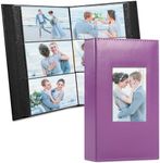 Vienrose Photo Album 4x6 300 Photos Leather Cover Picture Book with 300 Horizontal Pockets, Slip-in Picture Albums for Wedding Baby Vacation, Purple
