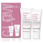 This Works Prep and Glow Gift Set - Travel Size Kit with Perfect Legs Skin Miracle and Perfect Heels Rescue Balm Foot Cream - Nourishing & Hydrating Bodycare Duo