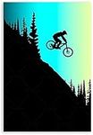 Canvas Wall Art Modern Mountain Bike Colors Print Painting Picture Artworks for Home Wall Decor (12x18 inch,Unframed)