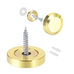 uxcell Mirror Screws Decorative Cap Cover Nails Polished Gold 25mm 8pcs