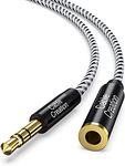 CableCreation 3.5mm Audio Cable Male to Female Headphone Extension Cable 0.45M, Stereo Audio TRS Extension Cord Adapter, Gold Plated Aux Jack Extender for Headphone, iPad, Phone, Tablet, Speaker