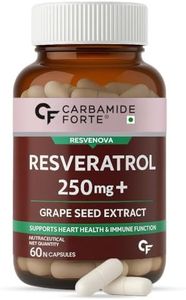 Carbamide Forte Resveratrol 250mg with Grape Seed Extract | Pharma Grade Resveratrol Supplements for Max Absorption - 60 Veg Capsules