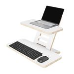 Standing Desk Attachment, Standing Desk, Wooden Standing Desk, Laptop Stand, Stand, Standing Table Attachment, Lectern, Desk Attachment, Standing Desk, Height Adjustable, Made in EU (White)