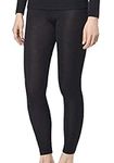 UTENOS 100% Merino Wool Woman Ultra Soft Leggings Base Layer (Black, XXL)