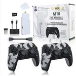 Gadgets World M18 Retro Gaming Console with 4K Ultra HD Game Stick, 2.4G Wireless Controller, 24000+ Games, 10 Emulators, Army Green,Red