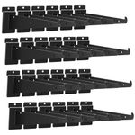 APOCHON 24 Pack Slatwall Knife Shelf Brackets,14 Inch Black Slatwall Brackets with Lip Heavy Duty Shelf Slatwall Accessories for All Slat Panels Shelving Display