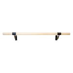 Vita Vibe WS72-W Single Bar Traditional Wood Fixed Height Wall Mount Ballet Barre System, 6-Feet