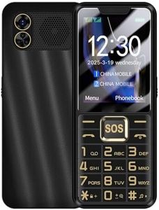 Jectse Large Buttons 4G LTE Basic Cell Phone, Simple Mobile Phone with SOS Key, 2500mAh, Dual SIM, MP3, Calling, SMS Functions, Internet (Black)