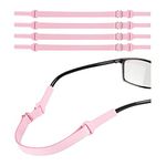 lvvfit Adjustable Glasses Strap, No Tail Adjustable Eyewear Retainer Glass Straps, Sunglasses Straps for Men,Women,kids (4pcs Pink)