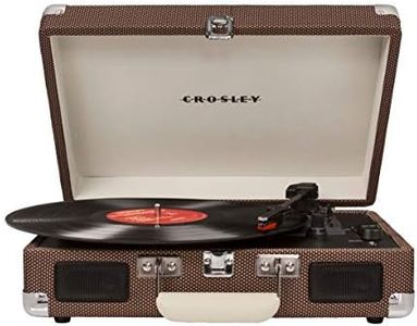 Crosley Cruiser Deluxe Vintage 3-Speed Bluetooth Suitcase Turntable, Tweed