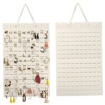 HASTHIP Felt Hanging Earrings Organizer, Earring Holder, Holds Up To 300 Pairs, Compact Design, Soft Material, Earring Hanger Earring Display Hanging Organizer For Women Girls (White)