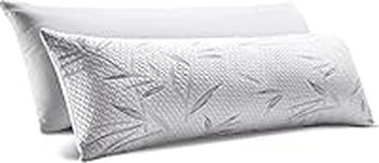 WhatsBedding Full Body Pillow with Pillowcase -Removable Zippered Bamboo Cover Breathable Cooling Body Pillow Long Pillow for Side Sleeper - 20 x 54 inch