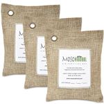 Moso Natural Air Purifying Bag 200g (3 Pack). A Scent Free Odor Eliminator for Cars, Closets, Bathrooms, Pet Areas. Premium Moso Bamboo Charcoal Odor Absorber. Two Year Lifespan! (Beige, Pack of 3)
