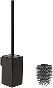 BVL Toilet Brush and Holder Black Toilet Bowl Brush for Ceaning with Stainless Steel Handle Wall Mounted