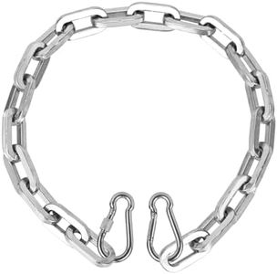 OKG Gate Chain - 2 ft x 1/4" Thick Square Security Chain, Comes with 2 Stainless Steel Carabiners - Outdoor Cut Proof Chain -Hardened Steel Lock Chain for Bikes, Gate Fence, Containers (No Lock)