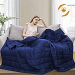 Maple Down Weighted Blanket for Adult 20 lbs Heavy Blanket, King Size, 7-Layer Cooling Weighted Blanket, 100% Cotton with Glass Beads, Body Weight Between 180lbs - 210 lbs(Navy Blue)