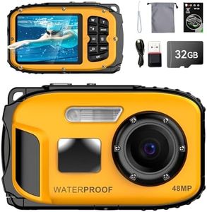 Underwater Floating Digital Camera – 48MP HD Bare-Body Waterproof Camera, No Case Needed for Underwater Fun & Childhood Memories (Orange)