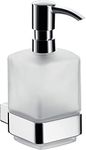 EMCO loft wall-mounted soap dispenser, elegant and compact wall soap dispenser made of aluminium and crystal glass, pump dispenser, chrome-coloured and satined